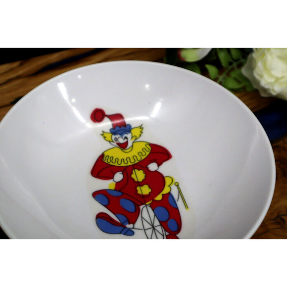 Vintage Roymac Melmac By Royalon White Clown Bowl 6" Cereal Soup Made in USA - Picture 5 of 5